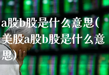 a股b股是什么意思(美股a股b股是什么意思)_https://www.hangfeite.com_上交所_第1张