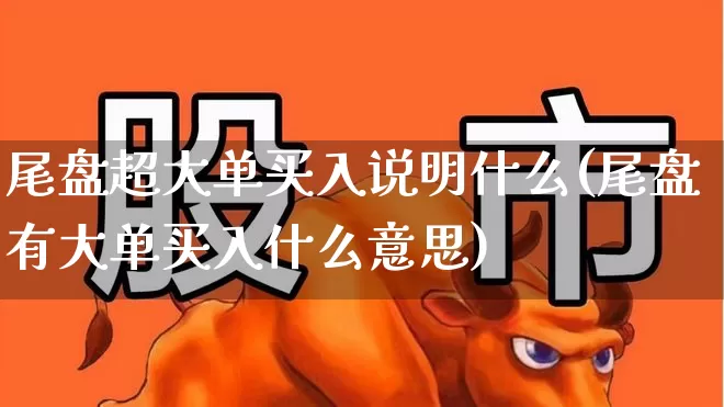 尾盘超大单买入说明什么(尾盘有大单买入什么意思)_https://www.hangfeite.com_科创板_第1张