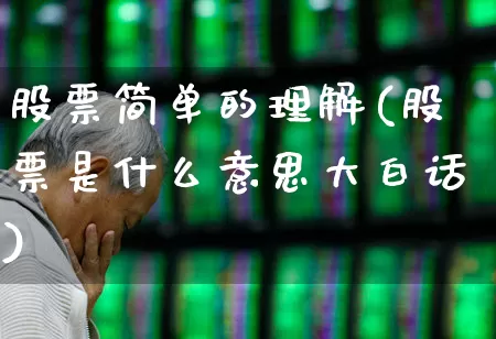 股票简单的理解(股票是什么意思大白话)_https://www.hangfeite.com_创业板_第1张