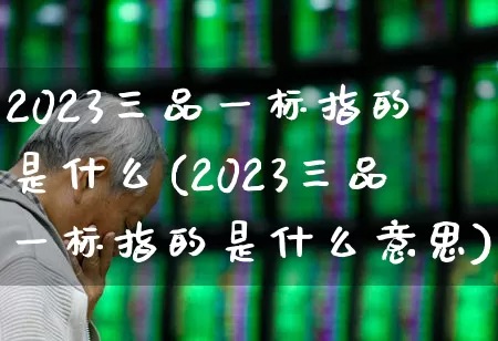 2023三品一标指的是什么(2023三品一标指的是什么意思)_https://www.hangfeite.com_北交所_第1张